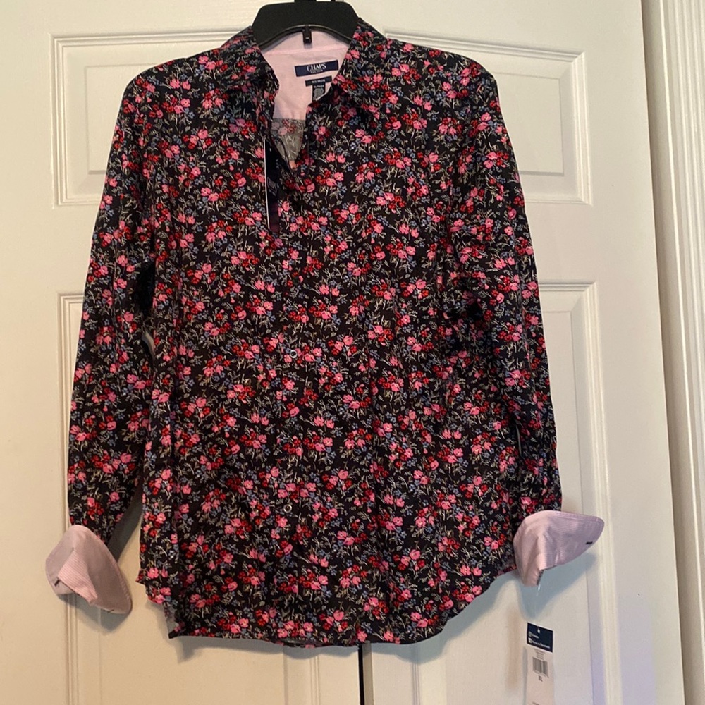 Floral Chaps button up women blouse